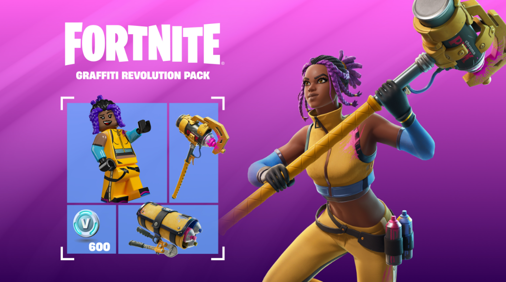 Fortnite: Graffiti Pack + 600 V-Bucks (US) 🎨💥